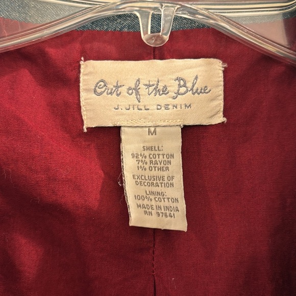 J. Jill denim patchwork jacket. Size M. - Picture 2 of 3